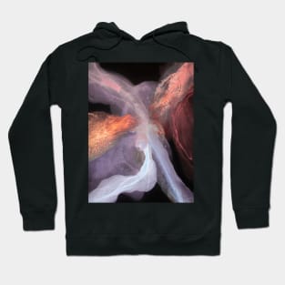 Alcohol ink abstract pink, purple, gold on a black background. Style incorporates the swirls of marble or the ripples of agate. Hoodie